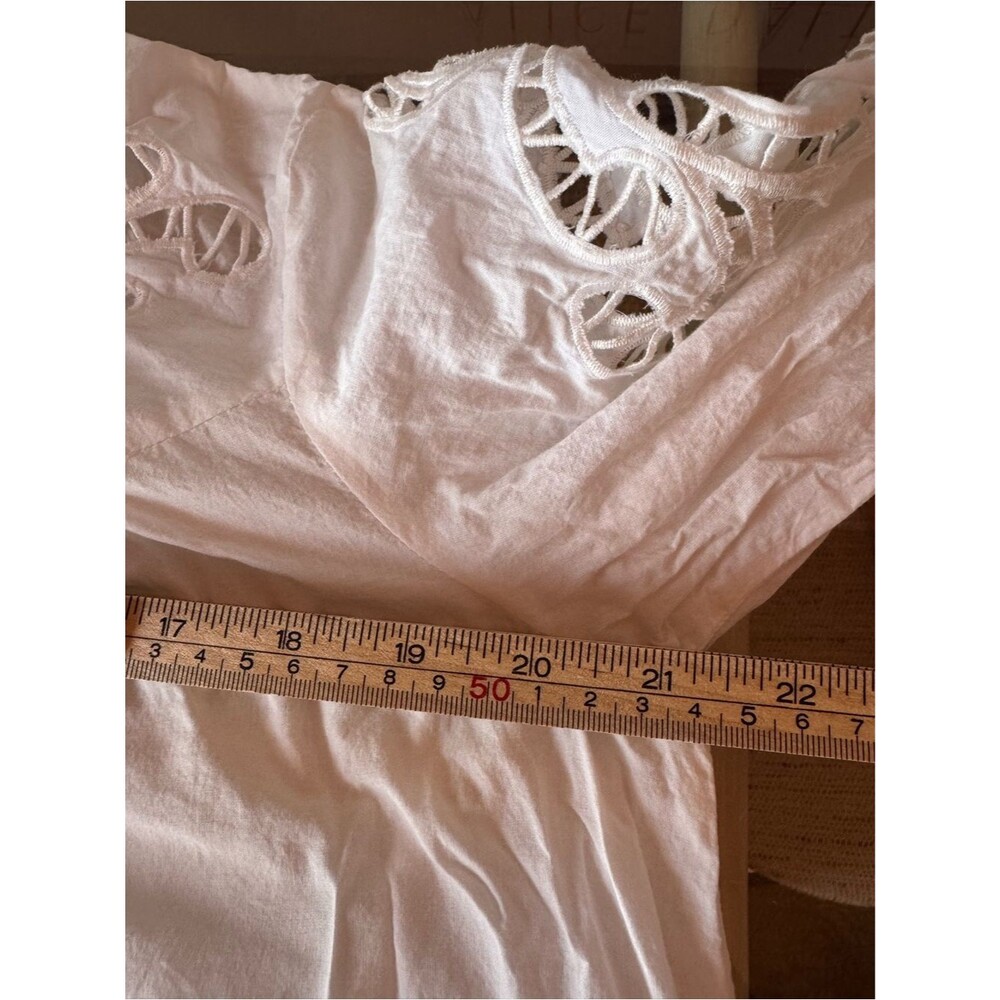 Harlyn White Cotton Eyelet Lace Boho Blouse Top Small - Picture 8 of 8